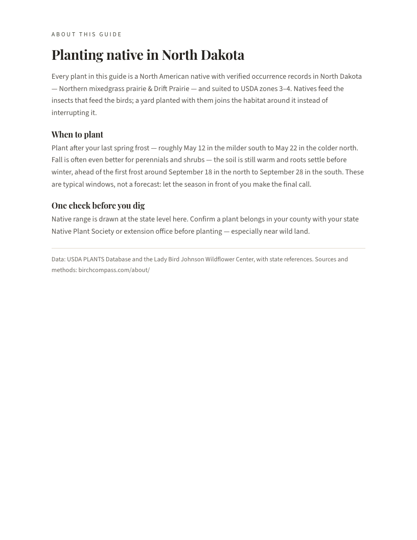 A page from Native Plants of North Dakota: Planting native in North Dakota