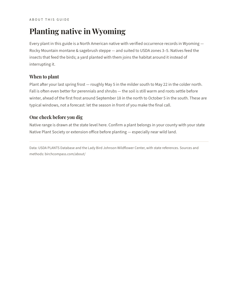 A page from Native Plants of Wyoming: Planting native in Wyoming