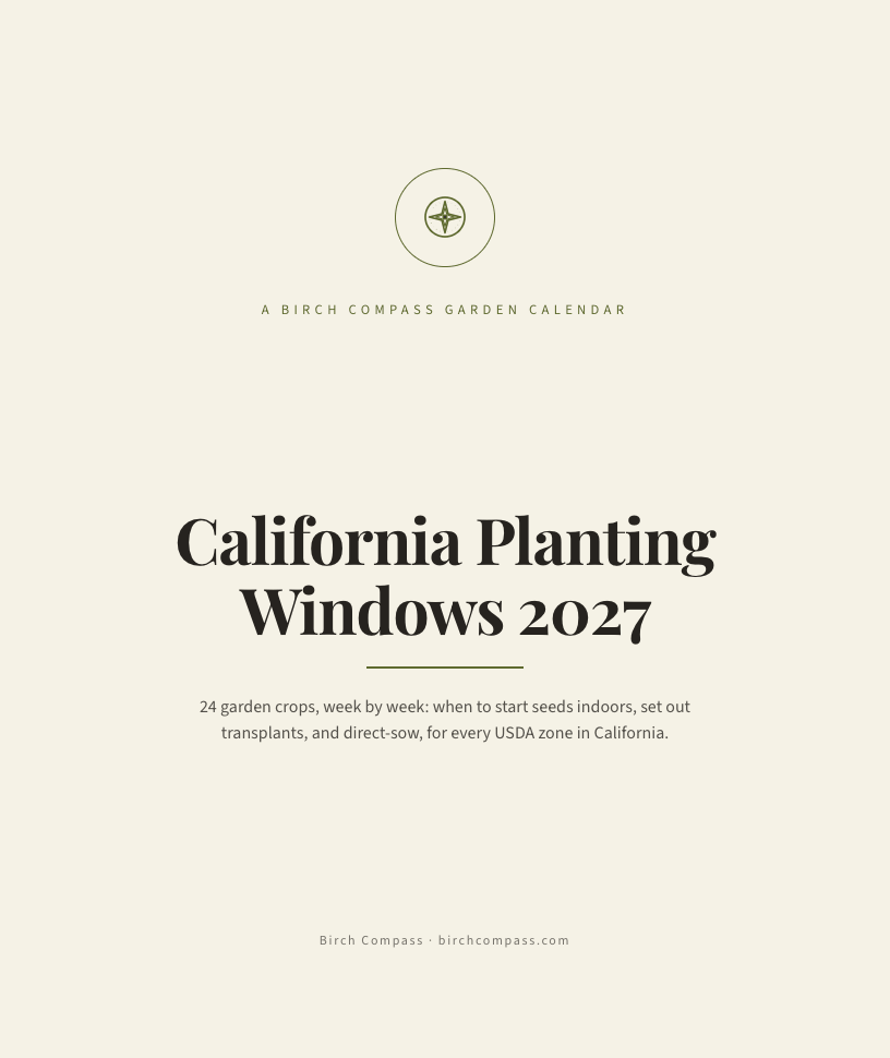 The cover of California Planting Windows 2027