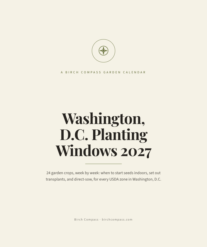 The cover of Washington, D.C. Planting Windows 2027