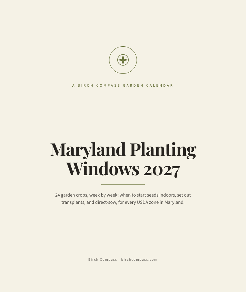 The cover of Maryland Planting Windows 2027