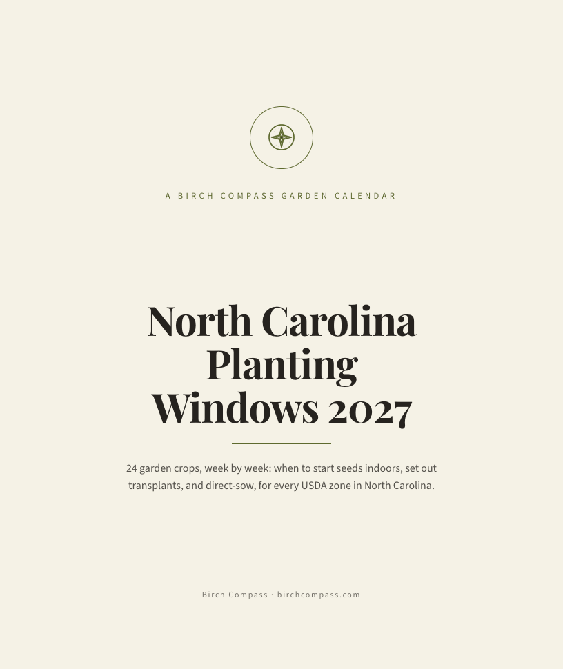 The cover of North Carolina Planting Windows 2027