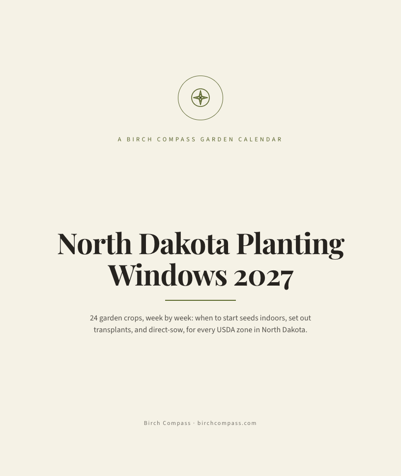 The cover of North Dakota Planting Windows 2027