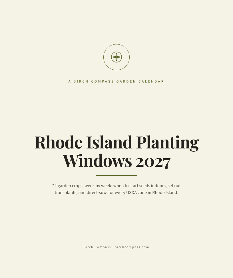 The cover of Rhode Island Planting Windows 2027