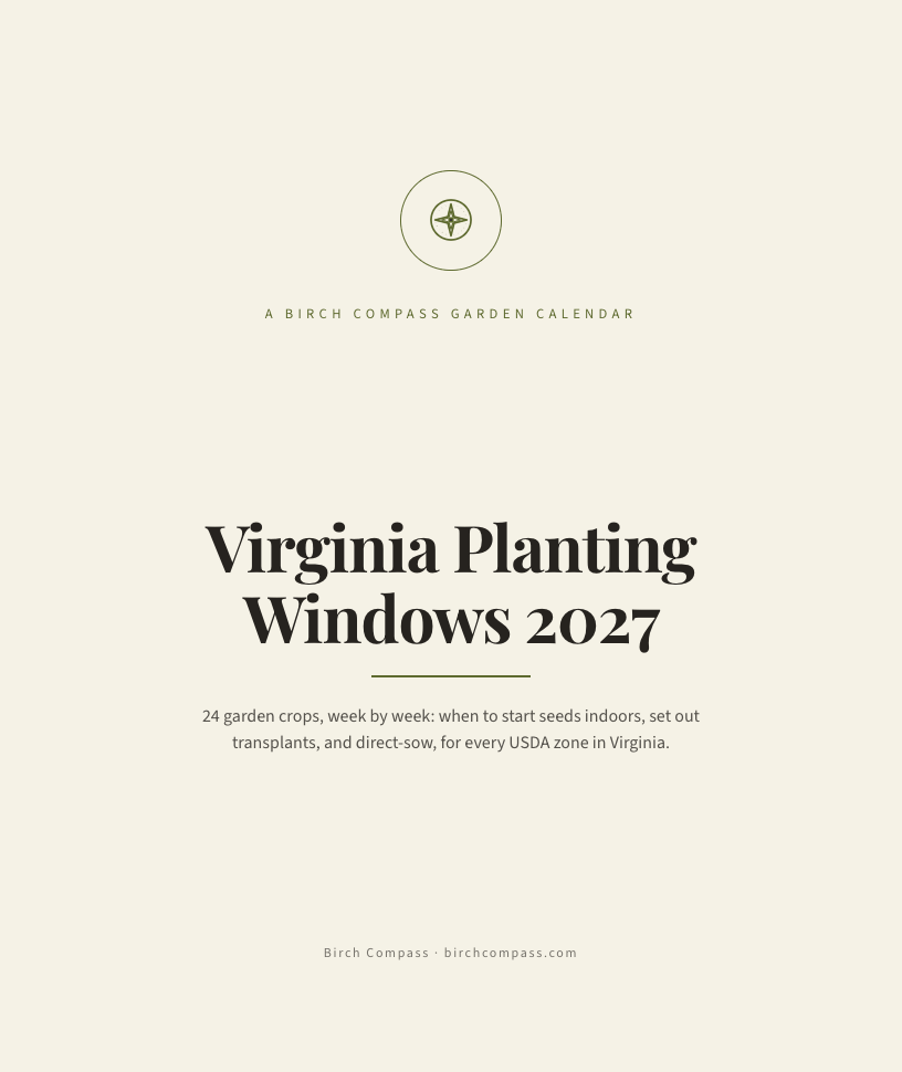 The cover of Virginia Planting Windows 2027