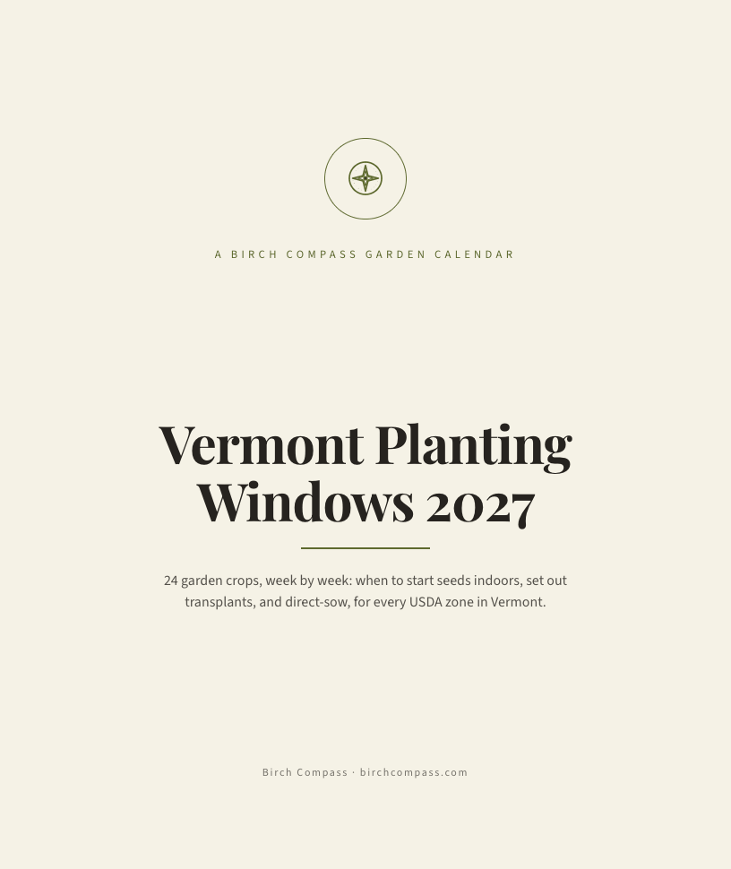 The cover of Vermont Planting Windows 2027