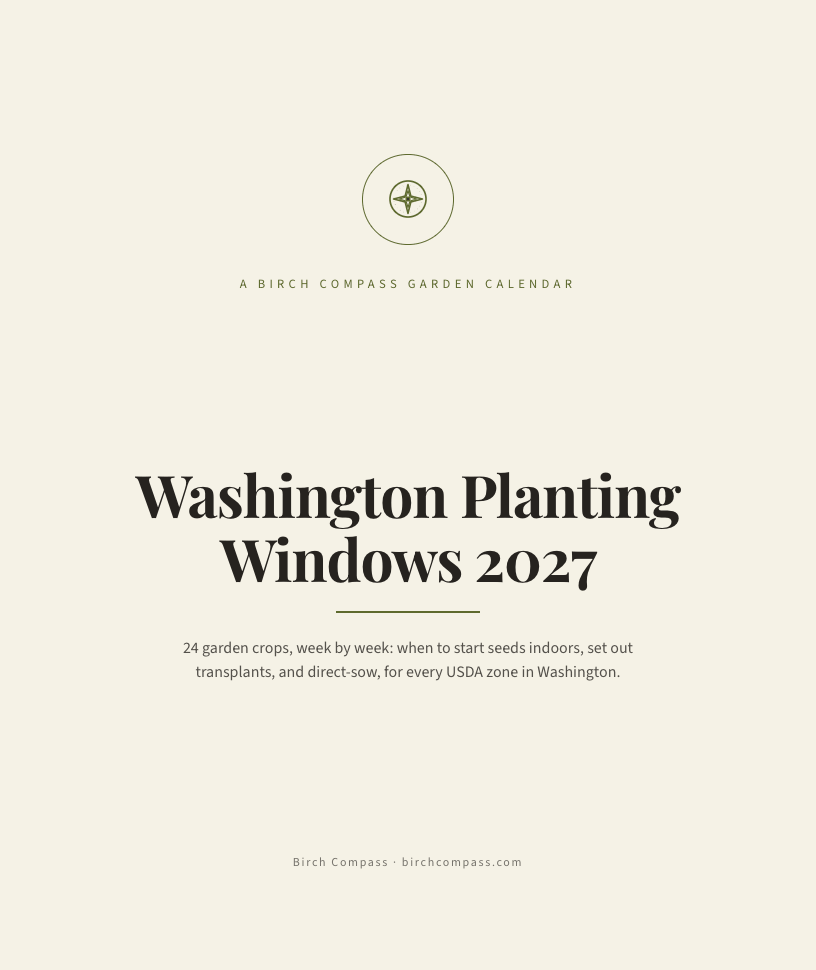 The cover of Washington Planting Windows 2027